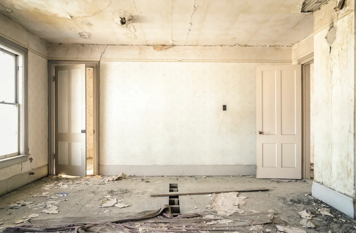 Waste disposal crew managing a cleanout project in West View